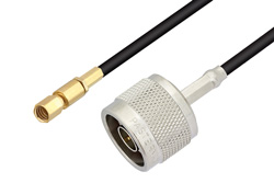 N Male to SSMC Plug Low Loss Cable 24 Inch Length Using LMR-100 Coax