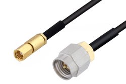 SMA Male to SSMC Plug Cable 48 Inch Length Using PE-SR405FLJ Coax
