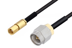 SMA Male to SSMC Plug Cable Using PE-SR405FLJ Coax