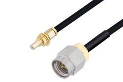 SMA Male to SSMC Jack Bulkhead Cable 18 Inch Length Using PE-SR405FLJ Coax