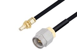 SMA Male to SSMC Jack Bulkhead Cable 60 Inch Length Using PE-SR405FLJ Coax
