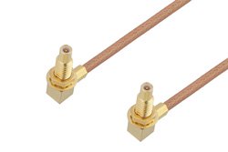 SSMC Jack Right Angle Bulkhead to SSMC Jack Right Angle Bulkhead Cable Using RG178 Coax