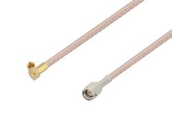 SMA Male to SSMC Plug Right Angle Cable 24 Inch Length Using RG316-DS Coax