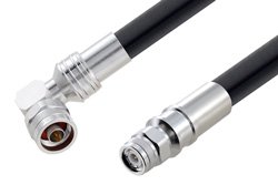 N Male Right Angle to TNC Male Cable 12 Inch Length Using LMR-600-DB Coax