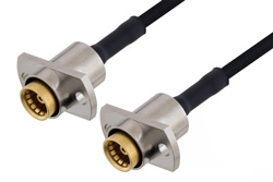 Slide-On BMA Jack 2 Hole Flange to Slide-On BMA Jack 2 Hole Flange Cable 6 Inch Length Using PE-SR405FLJ Coax
