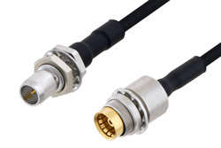 Slide-On BMA Plug Bulkhead to Slide-On BMA Jack Bulkhead Cable 6 Inch Length Using PE-SR405FLJ Coax