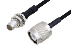 Slide-On BMA Plug Bulkhead to TNC Male Cable Using PE-SR405FLJ Coax
