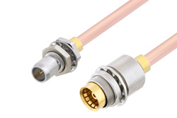 Slide-On BMA Plug Bulkhead to Slide-On BMA Jack Bulkhead Cable 36 Inch Length Using RG405 Coax