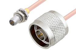 Slide-On BMA Plug Bulkhead to N Male Cable 12 Inch Length Using RG405 Coax