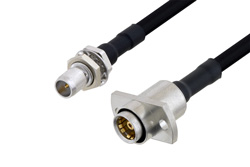 Slide-On BMA Plug Bulkhead to Slide-On BMA Jack 2 Hole Flange Cable 36 Inch Length Using PE-SR402FLJ Coax