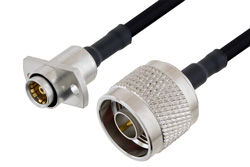 Slide-On BMA Jack 2 Hole Flange to N Male Cable Using PE-SR402FLJ Coax