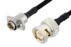 Slide-On BMA Jack 2 Hole Flange to BNC Male Cable 36 Inch Length Using PE-SR402FLJ Coax
