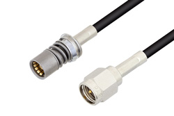 Snap-On BMA Jack to SMA Male Cable 6 Inch Length Using LMR-100 Coax