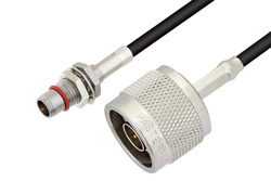 Slide-On BMA Plug Bulkhead to N Male Cable 60 Inch Length Using LMR-100 Coax
