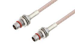 Slide-On BMA Plug Bulkhead to Slide-On BMA Plug Bulkhead Cable 12 Inch Length Using RG316 Coax