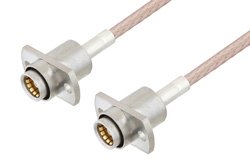Slide-On BMA Jack 2 Hole Flange to Slide-On BMA Jack 2 Hole Flange Cable 6 Inch Length Using RG316 Coax
