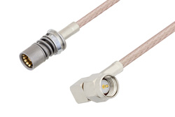 Snap-On BMA Jack to SMA Male Right Angle Cable 12 Inch Length Using RG316 Coax