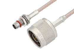 Slide-On BMA Plug Bulkhead to N Male Cable 24 Inch Length Using RG316 Coax