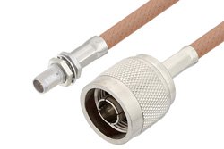 Slide-On BMA Plug Bulkhead to N Male Cable 60 Inch Length Using RG400 Coax