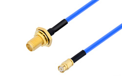 SMA Female Bulkhead to SMP Female Cable 100 CM Length Using PE-P086 Coax