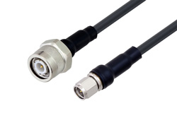 TNC Male to SMA Male Cable 36 Inch Length Using LMR-200 Coax , LF Solder