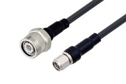 TNC Male to SMA Male Cable 48 Inch Length Using LMR-200 Coax , LF Solder