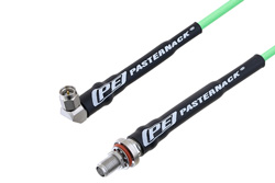 SMA Male Right Angle to SMA Female Bulkhead Low Loss Cable 50 CM Length Using PE-P160LL Coax