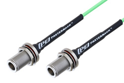 N Female Bulkhead to N Female Bulkhead Low Loss Cable 200 CM Length Using PE-P160LL Coax