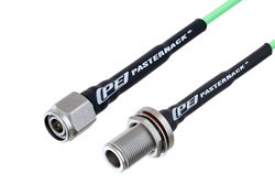 N Female Bulkhead to TNC Male Low Loss Cable 50 CM Length Using PE-P160LL Coax