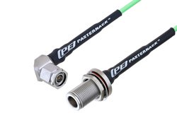 N Female Bulkhead to TNC Male Right Angle Low Loss Cable Using PE-P160LL Coax