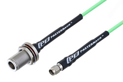 N Female Bulkhead to SMA Male Low Loss Cable 50 CM Length Using PE-P160LL Coax