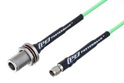 N Female Bulkhead to SMA Male Low Loss Cable Using PE-P160LL Coax
