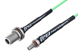 N Female Bulkhead to SMA Female Bulkhead Cable 48 Inch Length Using PE-P160LL Coax
