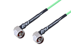N Male Right Angle to N Male Right Angle Low Loss Cable 50 CM Length Using PE-P160LL Coax