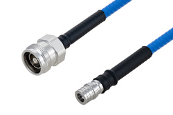 Plenum 4.3-10 Female to QMA Male Low PIM Cable 12 Inch Length Using SPP-250-LLPL Coax , LF Solder