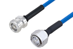 Plenum 4.1/9.5 Mini DIN Female to 4.3-10 Male Low PIM Cable 60 Inch Length Using SPP-250-LLPL Coax , LF Solder