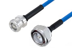 Plenum 4.1/9.5 Mini DIN Female to 7/16 DIN Male Low PIM Cable Using SPP-250-LLPL Coax , LF Solder