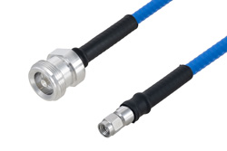 Plenum 4.1/9.5 Mini DIN Female to SMA Male Low PIM Cable 200 cm Length Using SPP-250-LLPL Coax , LF Solder