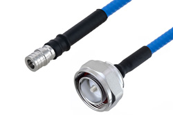 Plenum 7/16 DIN Male to QMA Male Low PIM Cable 200 cm Length Using SPP-250-LLPL Coax , LF Solder