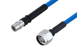 Plenum N Male to QMA Male Low PIM Cable 36 Inch Length Using SPP-250-LLPL Coax , LF Solder
