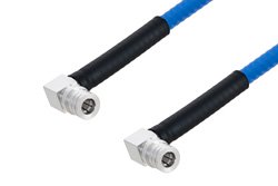 低PIM阻燃级电缆组件，QMA公头直角转QMA公头直角，采用SPP-250-LLPL同轴电缆，LF焊接