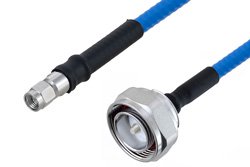 Plenum 7/16 DIN Male to SMA Male Low PIM Cable 24 Inch Length Using SPP-250-LLPL Coax , LF Solder