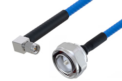 Plenum 7/16 DIN Male to SMA Male Right Angle Low PIM Cable 36 Inch Length Using SPP-250-LLPL Coax , LF Solder