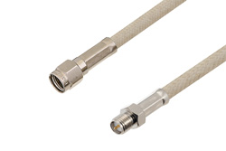 Reverse Polarity SMA Male to Reverse Polarity SMA Female Cable 24 Inch Length Using RG141 Coax