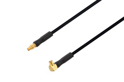 Mini SMP Female to Mini SMP Female Right Angle Cable 200 cm Length Using PE-SR405FLJ Coax