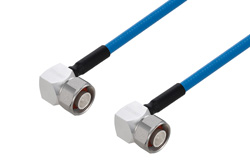Plenum 4.1/9.5 Male Right Angle to 4.1/9.5 Male Right Angle Low PIM Cable 12 Inch Length Using SPP-250-LLPL Coax Using Times Microwave Parts
