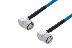 Plenum 4.3-10 Male Right Angle to 4.3-10 Male Right Angle Low PIM Cable 12 Inch Length Using SPP-250-LLPL Coax Using Times Microwave Parts