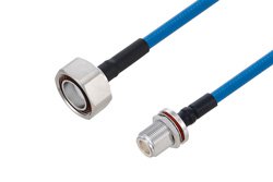 Plenum 7/16 DIN Male to N Female Bulkhead Low PIM Cable 150 cm Length Using SPP-250-LLPL Coax Using Times Microwave Parts