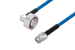 Plenum 7/16 DIN Male Right Angle to N Female Low PIM Cable 12 Inch Length Using SPP-250-LLPL Coax Using Times Microwave Parts