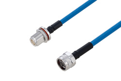 Plenum N Male to N Female Bulkhead Low PIM Cable 12 Inch Length Using SPP-250-LLPL Coax Using Times Microwave Parts